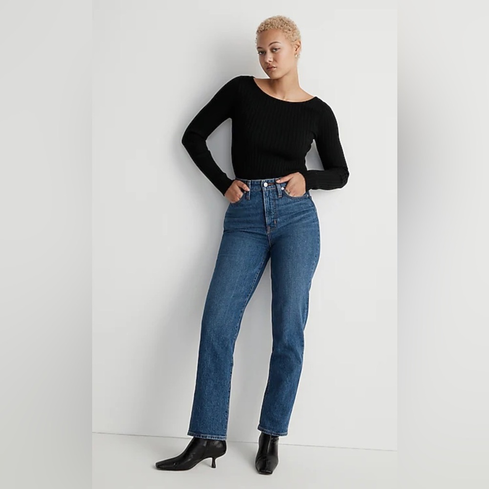 Madewell Petite Curvy Perfect Vintage Straight Jean in Mayfield Wash